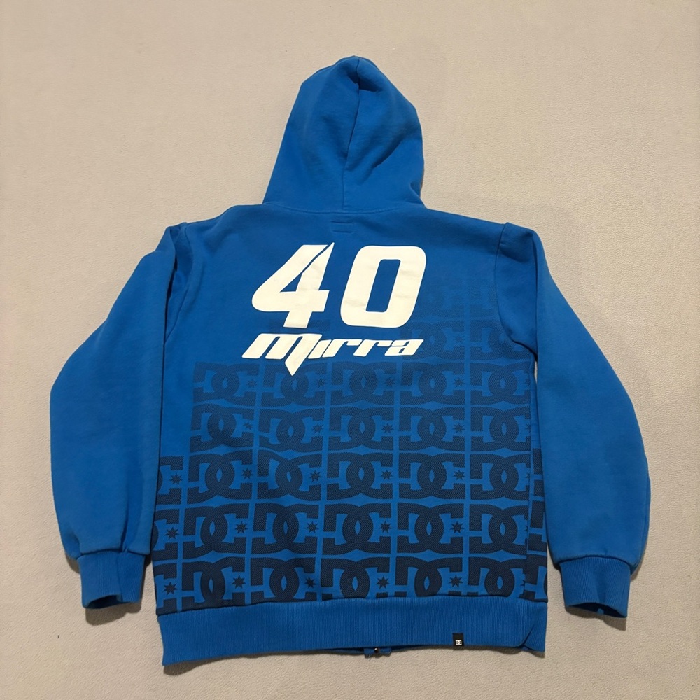 DC Shoes Ken Block Monster Hoodie Blue Y2K Skateboard Full Zip Fall Size Medium - Picture 5 of 9
